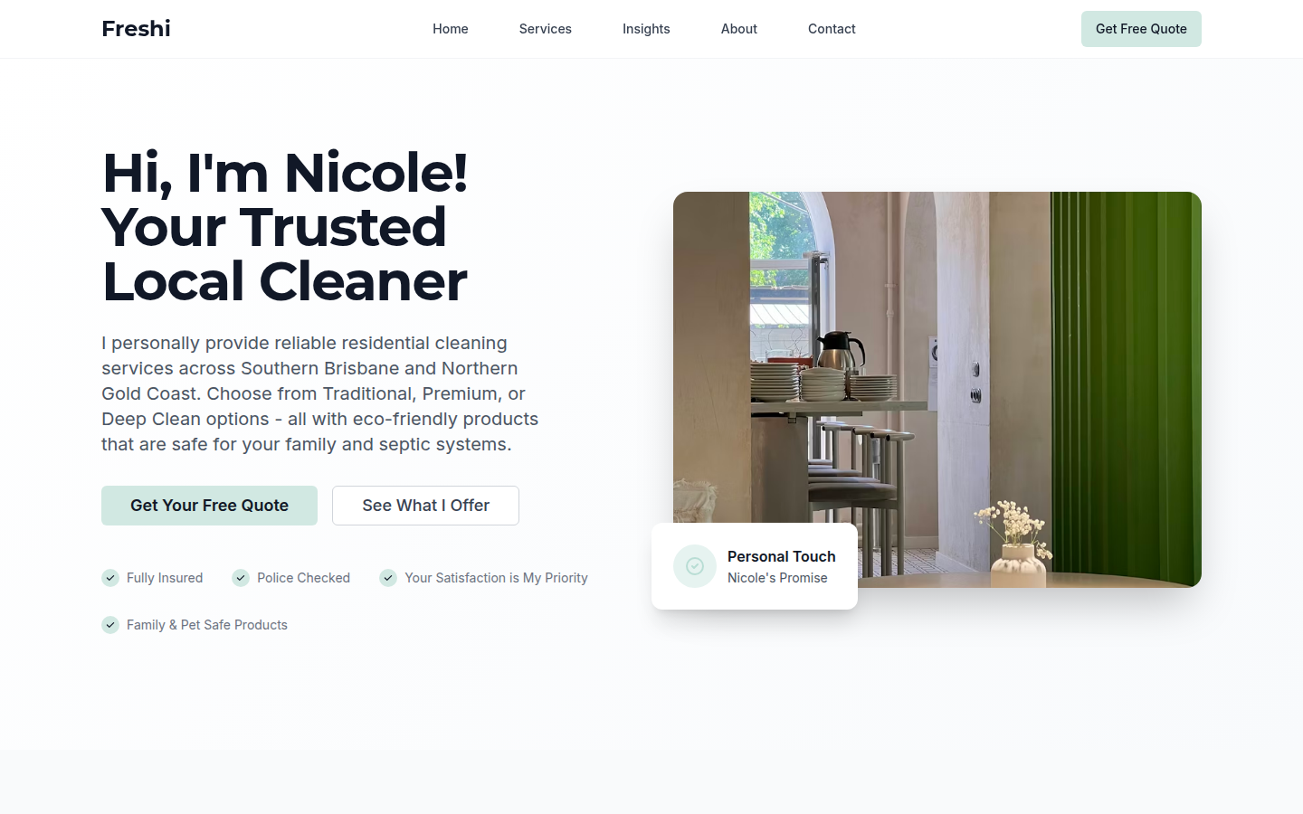 Freshi Cleaning — Web Design / Local Business