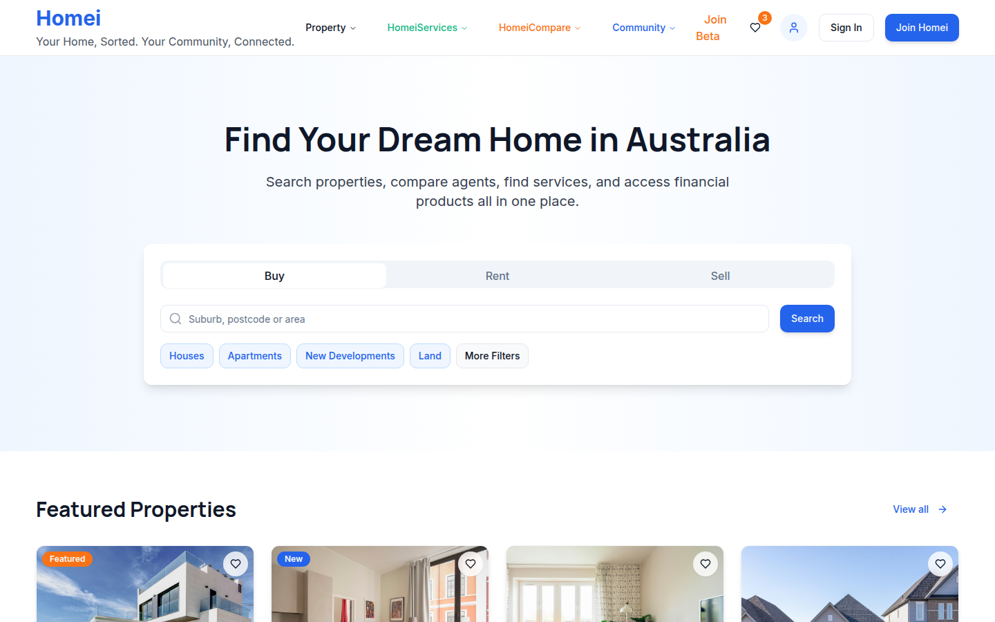 Homei — Web App / Real Estate